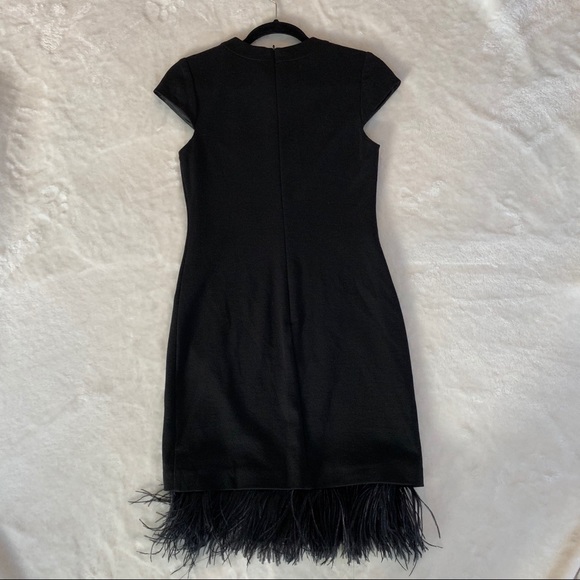 Trina Turk Sm Black Dress with Cutout and Feathers - Picture 2 of 8